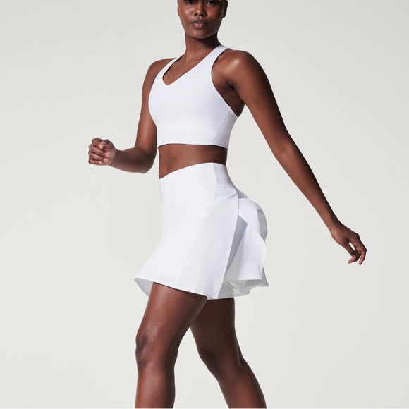 NWT SPANX Get Moving white skirt shorts skirt tennis pickleball running gym S - Picture 1 of 10